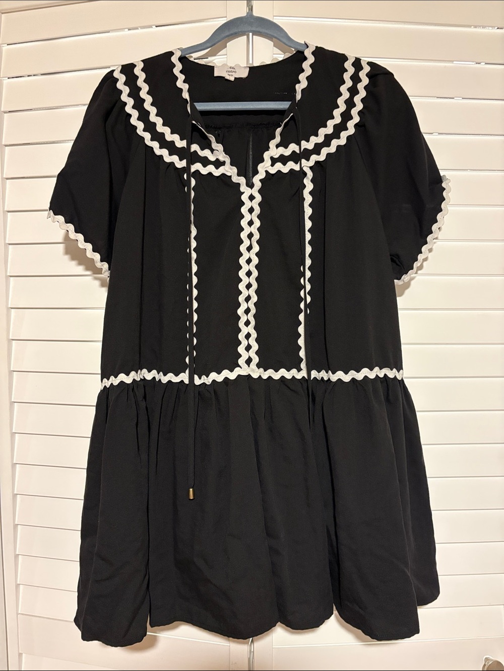 entro Black Mini Dress with White Trim